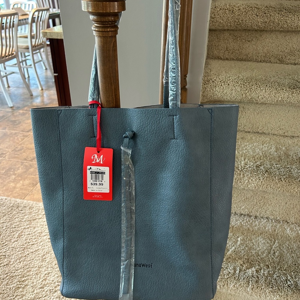 NWT Montana West vegan Blue Tote Bag